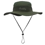 QingFang Wide Brim Sun Hat Mesh Bucket Hat Lightweight Bonnie Hat Perfect for Outdoor Activities Army Green