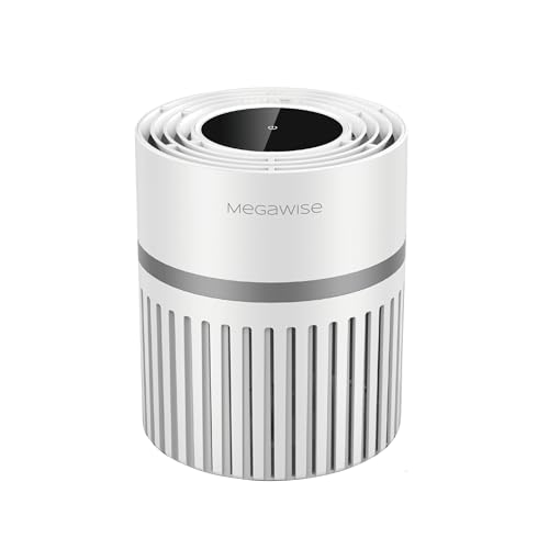 MEGAWISE EPI810 Air Purifier for Small Rooms | H13 True HEPA Filter | Captures Dust, Smoke, Pet Hair | Ideal for Home, Office, Bedroom (White)