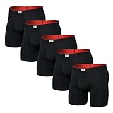 SAXX Underwear Co. Men's Multi-Sport Mesh Boxer Brief Fly 5Pk, Black, Large