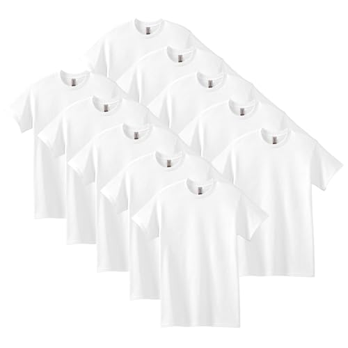 Gildan Heavy Cotton T-Shirt G5000, White (10-Pack), Small