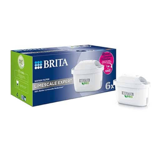 BRITA MAXTRA PRO Limescale Expert Water Filter Cartridge 6 Pack - Original BRITA refill for ultimate appliance protection, reducing impurities, chlorine and metals