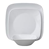 Corelle Square Pure White 18-Piece Dinnerware Set, Service for 6