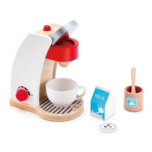 Hape My Coffee Machine Wooden Play Kitchen Set with Accessories (White)