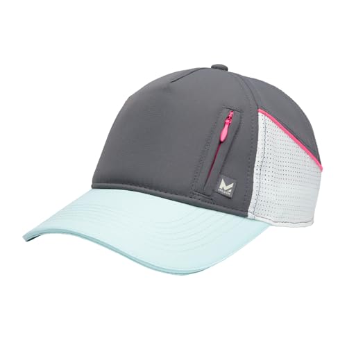 MISSION Cooling Summit Hat, Charcoal/Knockout Pink - Unisex Baseball Cap for Men & Women - Lightweight & Adjustable - Cools Up to 2 Hours - UPF 50 Sun Protection - Machine Washable