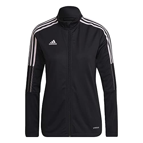 adidas Women's Tiro 21 Track Jacket, Black/Clear Pink, Medium