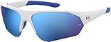 Under Armour Unisex Kids Ua Playmaker Jr. Sunglasses, Matte White/Blue Multi, 69mm 9mm US