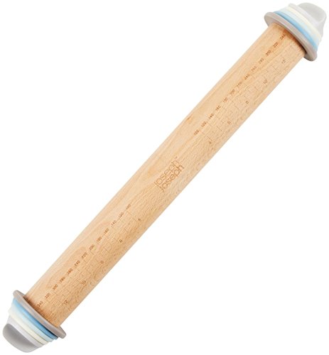 Joseph Joseph Adjustable Rolling Pin with Removable Rings, 13.6' x 1.75' x 1.75', Blue