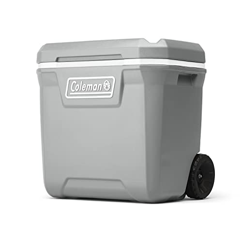 Coleman 316 Series Insulated Portable Cooler with Heavy Duty Wheels, Leak-Proof Wheeled Cooler with 100+ Can Capacity, Keeps Ice for up to 5 Days, Great for Beach, Camping, Tailgating, Sports, & More