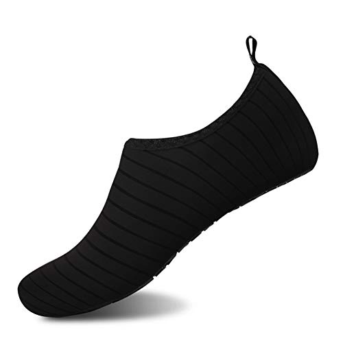 NING MENG Womens Mens Water Shoes Swimming Socks Barefoot Beach Pool Shoes Quick-Dry Aqua Yoga Socks Surf Beach Shoes(Black,12.5/13 Women,10.5/11.5 Men)