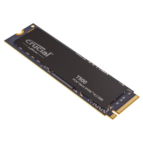 Crucial T500 1TB Gen4 NVMe M.2 Internal Gaming SSD, Up to 7300MB/s, Laptop & Desktop Compatible + 1mo Adobe CC All Apps - CT1000T500SSD8