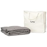 Luna Luxe Cotton Weighted Blankets for Adults - Oeko-Tex Cotton Weighted Blanket Premium Soft Blanket [15lbs - Full - 48' x 72'] [Light Grey]