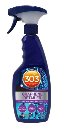 303 Products Graphene Detailer Spray – Enhances Gloss & Protection on Existing Coating, Sealants & Waxes, UV Protectant, Drying Aid, Add Ceramic Graphene Protection,Waterless Car Detailing Spray,16oz