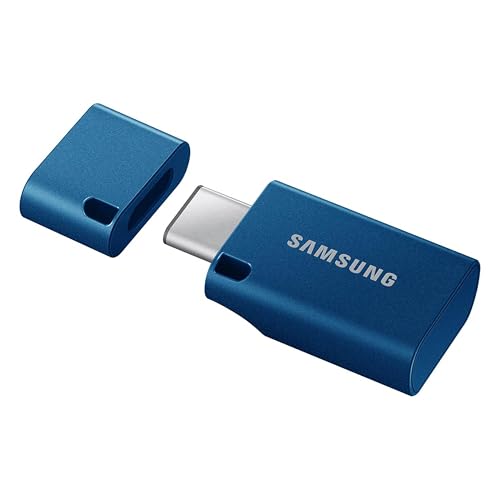 SAMSUNG Type-C™ USB Flash Drive, 512GB, Transfers 4GB Files in 11 Secs w/Up to 400MB/s 3.13 Read Speeds, Compatible w/USB 3.0/2.0, Waterproof, 2024, Blue, MUF-512DA/AM