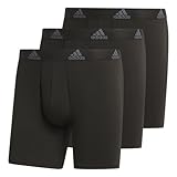 adidas Men's Performance Stretch Cotton Boxer Brief Underwear (3-Pack) Designed for Active Comfort and All Day wear, Black/Onix Grey, XX-Large Big Tall