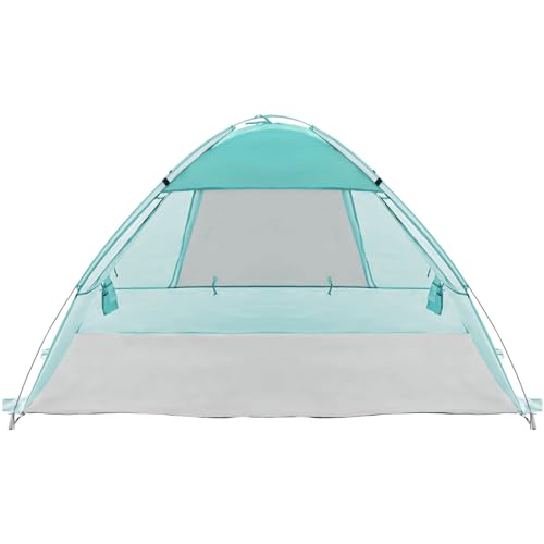 Thinlute 2-3 Person Beach Tent Pop Up Shade Beach Sun Shelter Portable Instant Sun Shade Tent Easy Setup Lightweight Tent for Beach with UPF 50+ UV Protection for Fishing Hiking Camping(Light Green)