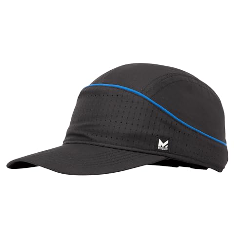 MISSION Cooling Racer Hat, Black/Mission Blue - Unisex Baseball Cap for Men & Women - Lightweight & Adjustable - Cools Up to 2 Hours - UPF 50 Sun Protection - Machine Washable