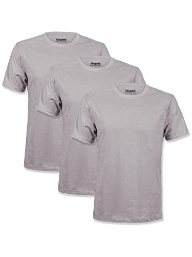 Kingsted Men’s T-Shirts Pack - Royally Comfortable - Soft & Smooth - Premium Fabric - Classic Fit (3 Grey Pack, Large)