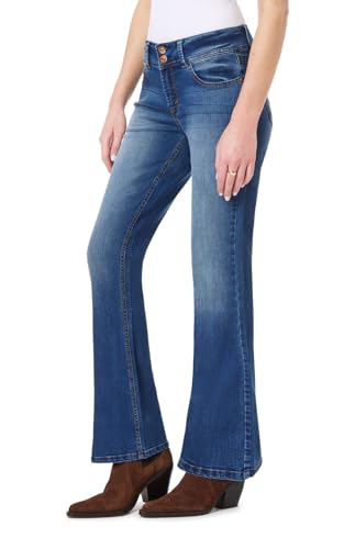 WallFlower Women's Luscious Curvy Bootcut Mid-Rise Insta Stretch Juniors Jeans (Standard and Plus), Pia, 9