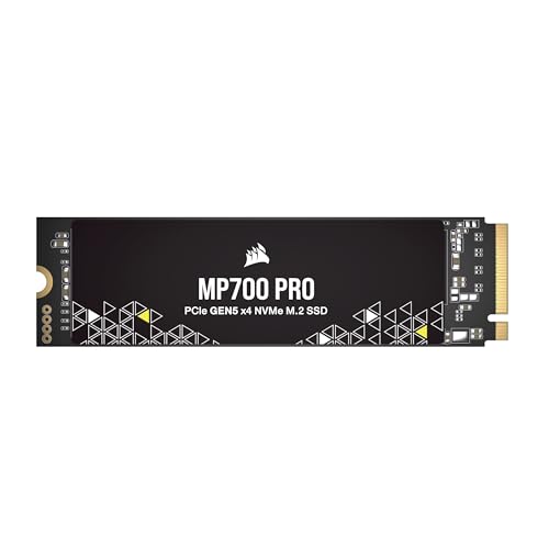 Corsair MP700 PRO 1TB M.2 PCIe Gen5 x4 NVMe 2.0 SSD – M.2 2280 – Up to 11,700MB/sec Sequential Read – High-Density TLC NAND – Black