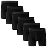 BAMBOO COOL Men's Underwear Boxer Briefs,Regular Leg,Breathable Soft Moisture-Wicking with Fly Underwear For men 6 Pack L