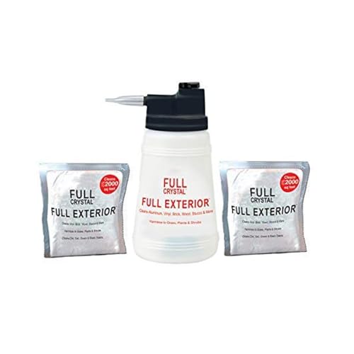 Full Exterior Kit, Bottle and 2 Four Ounce Bags of Powder. Cleans Aluminum, Brick, Vinyl, Wood, Stucco & More! Cleans Up to 4000 Sq. feet