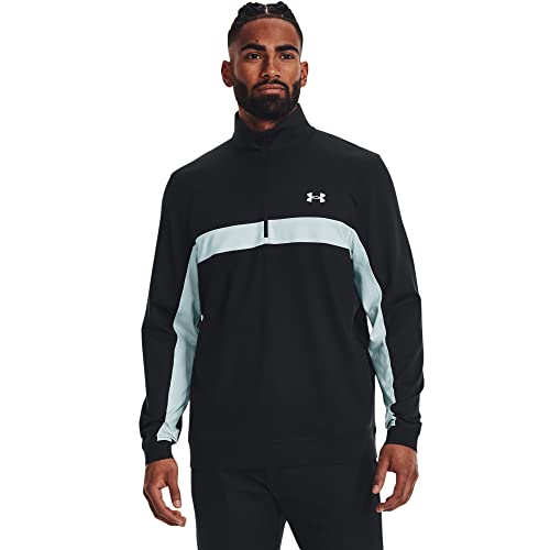 Under Armour Men's Storm Midlayer 1/2 Zip Long-Sleeve T-Shirt, (004) Black/Fuse Teal/Fuse Teal, Large