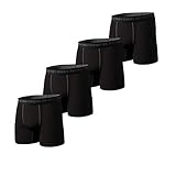 Pair of Thieves Soft Cotton Boxer Briefs for Men Pack (4 Pack) - Tagless Underwear for Men Pack Black