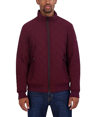 Nautica Men's Quilted Bomber Jacket, Bold Burgundy