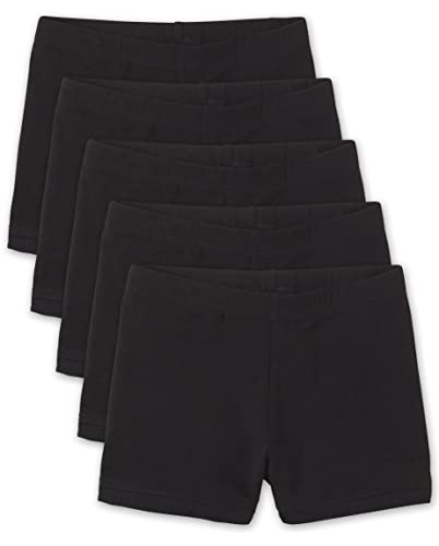 The Children's Place girls Basic Cartwheel Short Pants, Black 5 Pack, Medium US