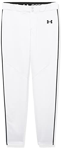 Under Armour Boys Utility Baseball Pant Pipe , (100) White / Black / Black , Small