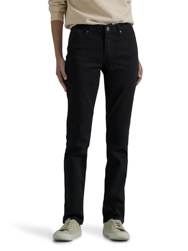 Lee Women's Legendary Mid Rise Straight Leg Jean Black 4