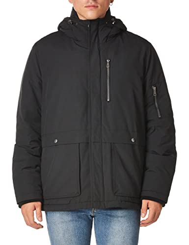 Cole Haan Men's Hooded Parka Essential Jacket, Black, XX-Large