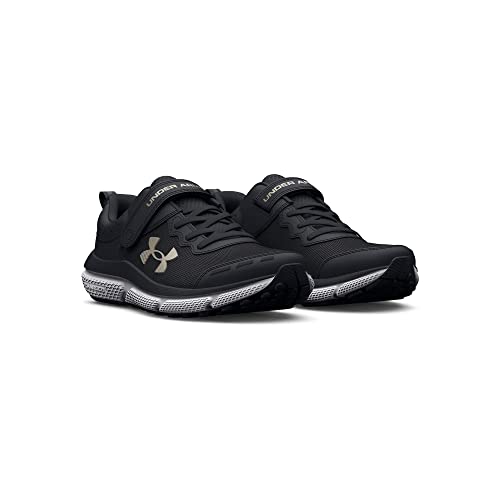 Under Armour Girls' Pre School Assert 10 Alternate Closure, (001) Black/Black/Metallic Gold, 2, US