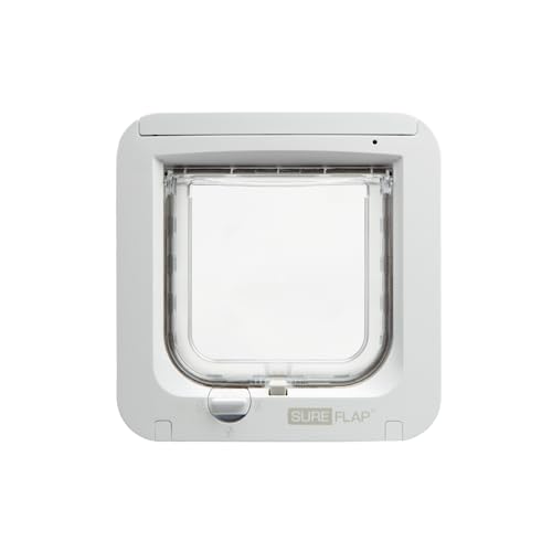 SureFlap - Sure Petcare Microchip Cat Flap, White, Scans Pet's ID on Entry, Check Your Cat's Size,Flap Opening is 4 3/4” (H) by 5 5/8” (W)