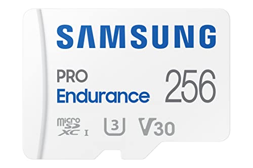 SAMSUNG PRO Endurance 256GB MicroSDXC Memory Card with Adapter for Dash Cam, Body Cam, and security camera, Class 10, U3, V30 (‎MB-MJ256KA/AM)