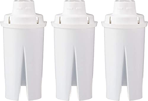 Amazon Basics Replacement Water Filters for Pitchers, Compatible with Brita, BPA-Free, Lasts Two Months or 40 Gallons, 3-Pack