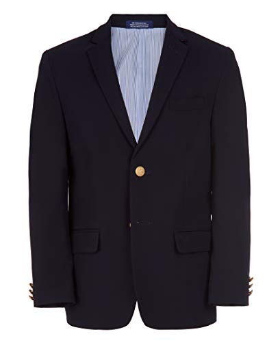 IZOD Boys' Big Brass Button Blazer Jacket, Blue Indigo, 14