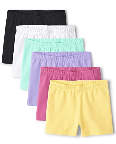 The Children's Place Baby Girls' Pull on Fashion Shorts, Multi Color 6-Pack, Medium