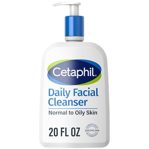 Cetaphil Face Wash, Daily Facial Cleanser for Sensitive, Combination to Oily Skin, NEW 20 oz, Gentle Foaming, Soap Free, Hypoallergenic