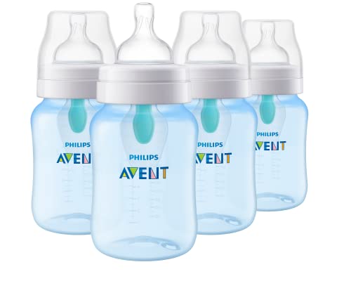 Philips Avent Anti-Colic Bottle with AirFree Vent, 9oz, 4pk, Blue, SCY703/24