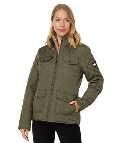 Tommy Hilfiger Women's Quilted Jacket, Thyme, XXL