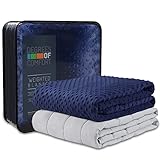 Degrees of Comfort Coolmax Weighted Blanket with Washable Cover Twin Size | 1 x Cozyheat Minky Plush Cover Included, Micro Glass Beads Technology | 48x72 12 lbs Navy