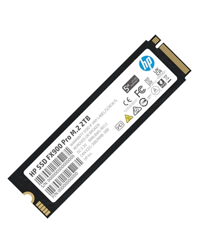 HP FX900 Pro 2TB M.2 NVMe SSD 2280 Gen4 x4, Up to 7400 MB/s, 3D NAND Flash, DRAM Cache, High-Performance Storage Solution for Gaming and Professional Use - 4A3U1AA#ABB