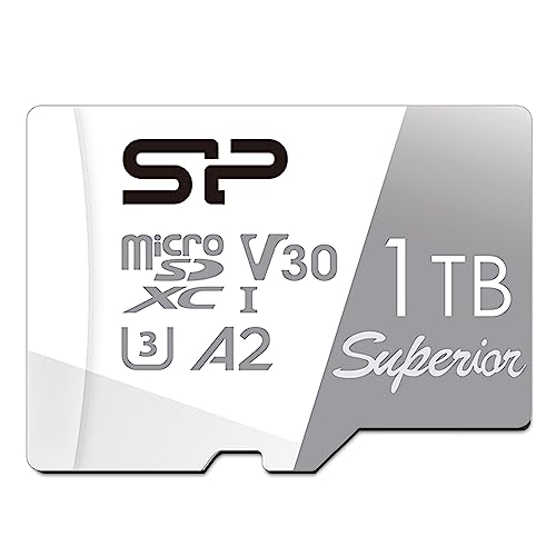 Silicon Power 1TB Superior Micro SDXC UHS-I (U3), V30 4K A2,High Speed MicroSD Card, Compatible with Nintendo-Switch