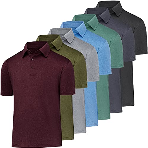 BALENNZ Polo T Shirts for Men Quick Dry T-Shirts for Men Collared Mens T Shirts Casual Tshirts Shirts for Men 7 Pack A Medium