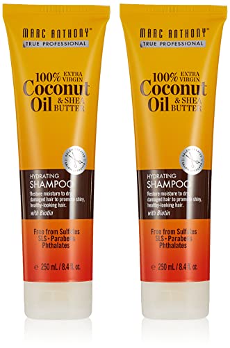 Marc Anthony Coconut Oil Shampoo 8.4 Ounce Tube(No Sulfate) (248ml) (2 Pack)