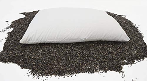 Bean Products WheatDreamz Japanese Pillow - Made in USA - Cotton Zippered Shell Filled with Organic Buckwheat - 14' x 20'