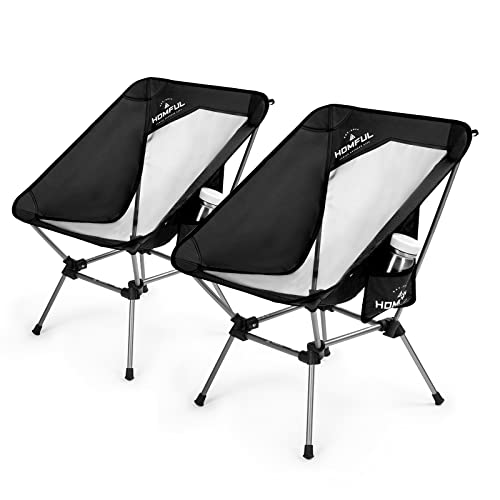 HITORHIKE Camping Chairs for Adults Folding Camp Chair-10-Second Install,Breathable Fabric, Portable Bag,Lightweight Perfect for Camping,Beach,Backpacking Picnic,Supports 330 Lbs (Black 2pcs)