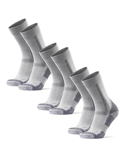 DANISH ENDURANCE Merino Wool Hiking Socks, Crew Length, Thermal & Moisture Wicking Hiking Socks, 3 Pair Pack for Men & Women