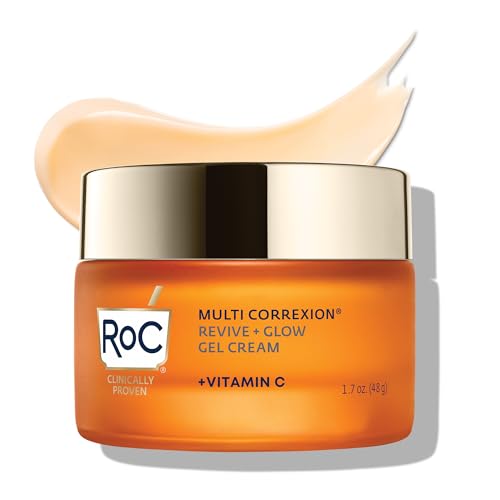 RoC Multi Correxion Revive + Glow 10% Vitamin C Blend Face Moisturizer, Anti-Aging Gel Cream for Instant Glow, Hypo-Allegenic & Oil-Free Skin Care, 1.7 Ounces (Packaging May Vary)